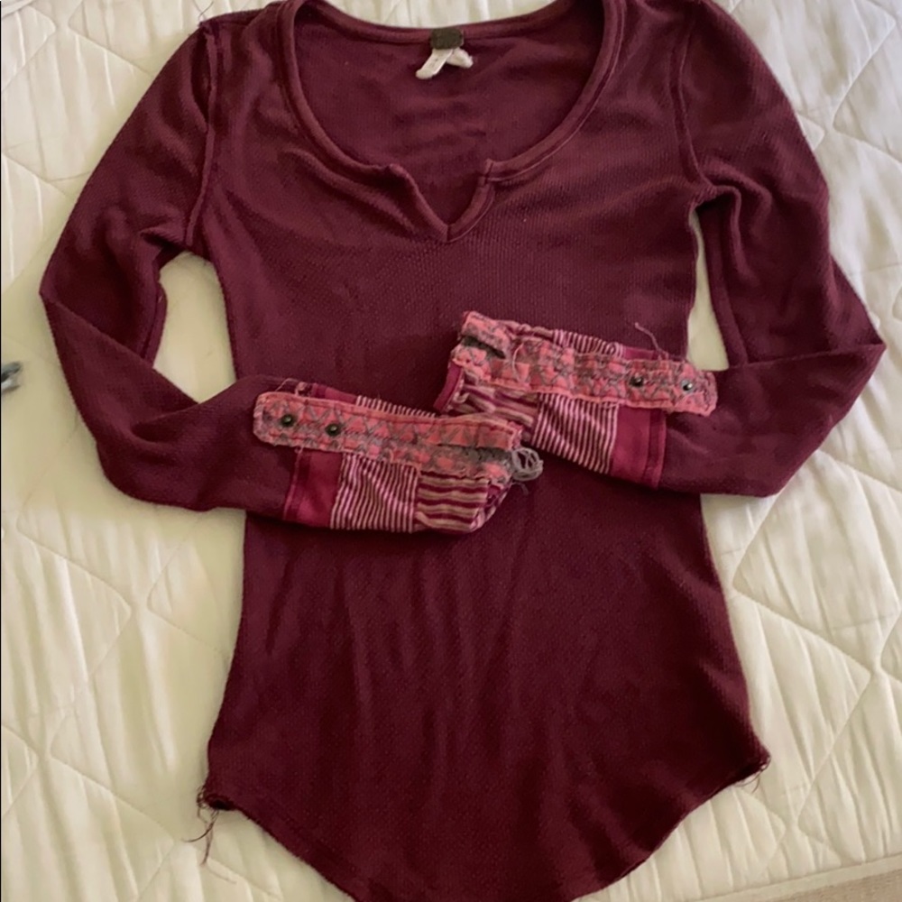 Free People Waffle Shirt